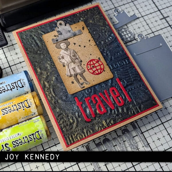 Tim Holtz Sizzix Vault Airmail ML Embossing Folder 666869 travel