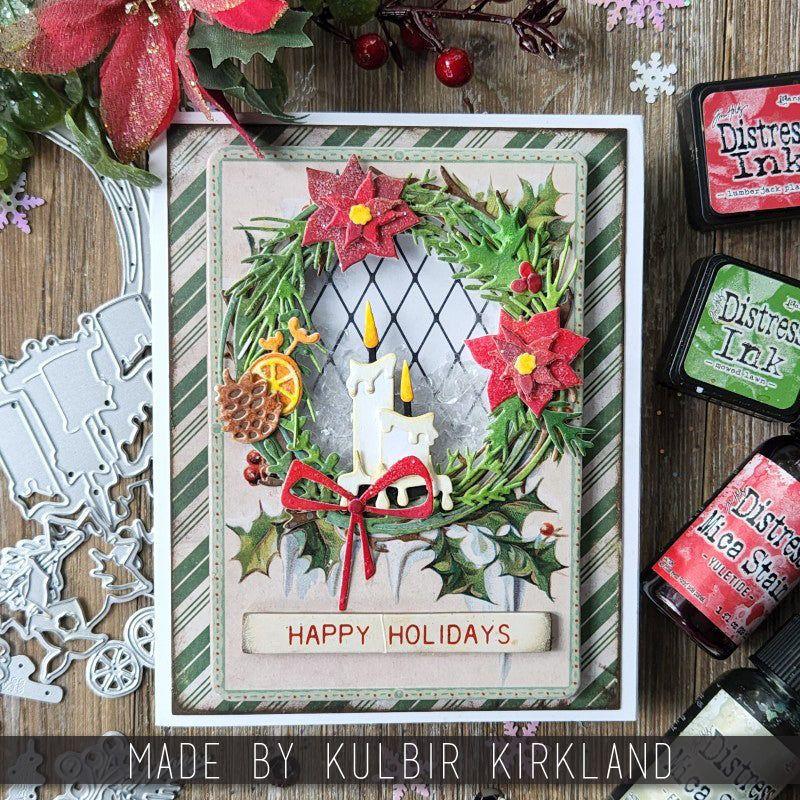 Tim Holtz Sizzix Vault Festive Wreath Thinlits Dies 666715 holidays