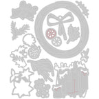Tim Holtz Sizzix Vault Festive Wreath Thinlits Dies 666715 line art
