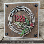 Tim Holtz Sizzix Vault Festive Wreath Thinlits Dies 666715 wreath