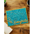 Tim Holtz Sizzix Vault Flourish ML Embossing Folder 666868 congrats