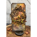 Tim Holtz Sizzix Vault Foliage Wreath Thinlits Dies 666682 fall leaf and acorn wreath hello card | color-code:ALT08