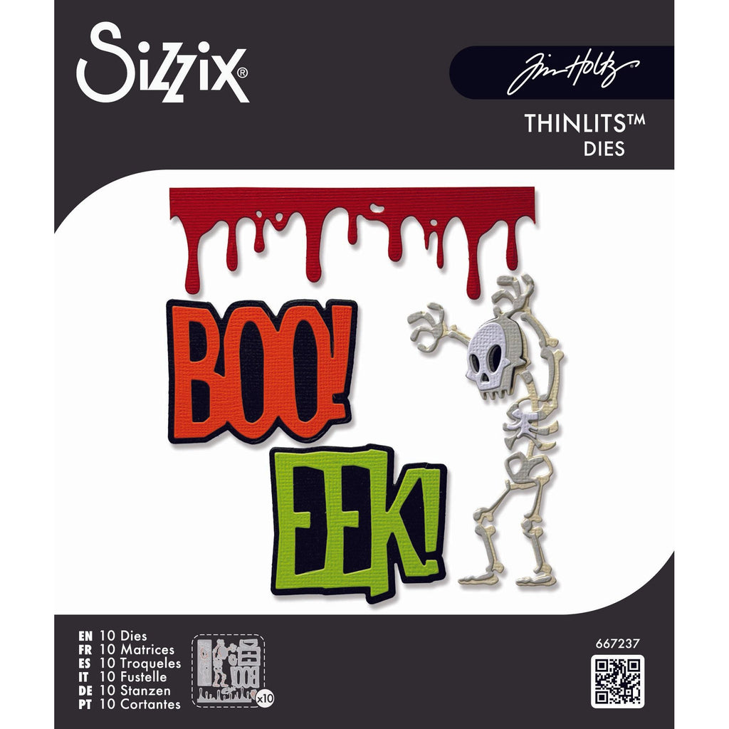 Tim Holtz Sizzix Vault Frights and Bones Thinlits Dies 667237