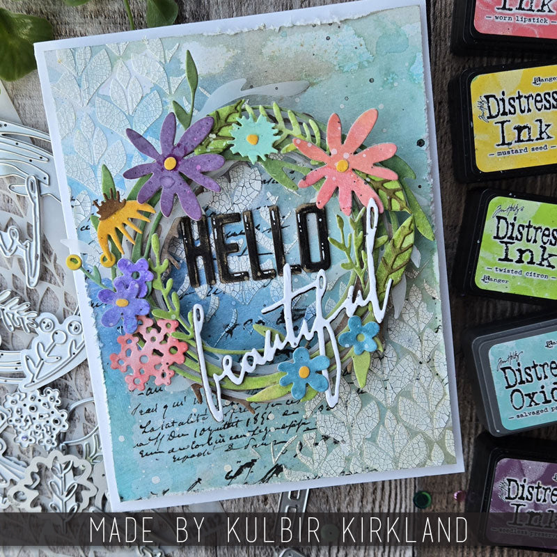 Tim Holtz Sizzix Vault Funky Floral Wreath Thinlits Dies 666563