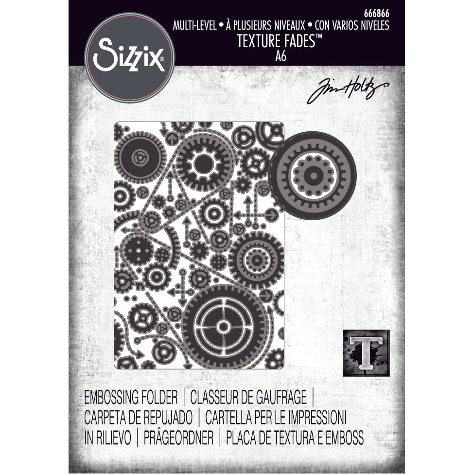 Tim Holtz Sizzix Vault Gears ML Embossing Folder 666866