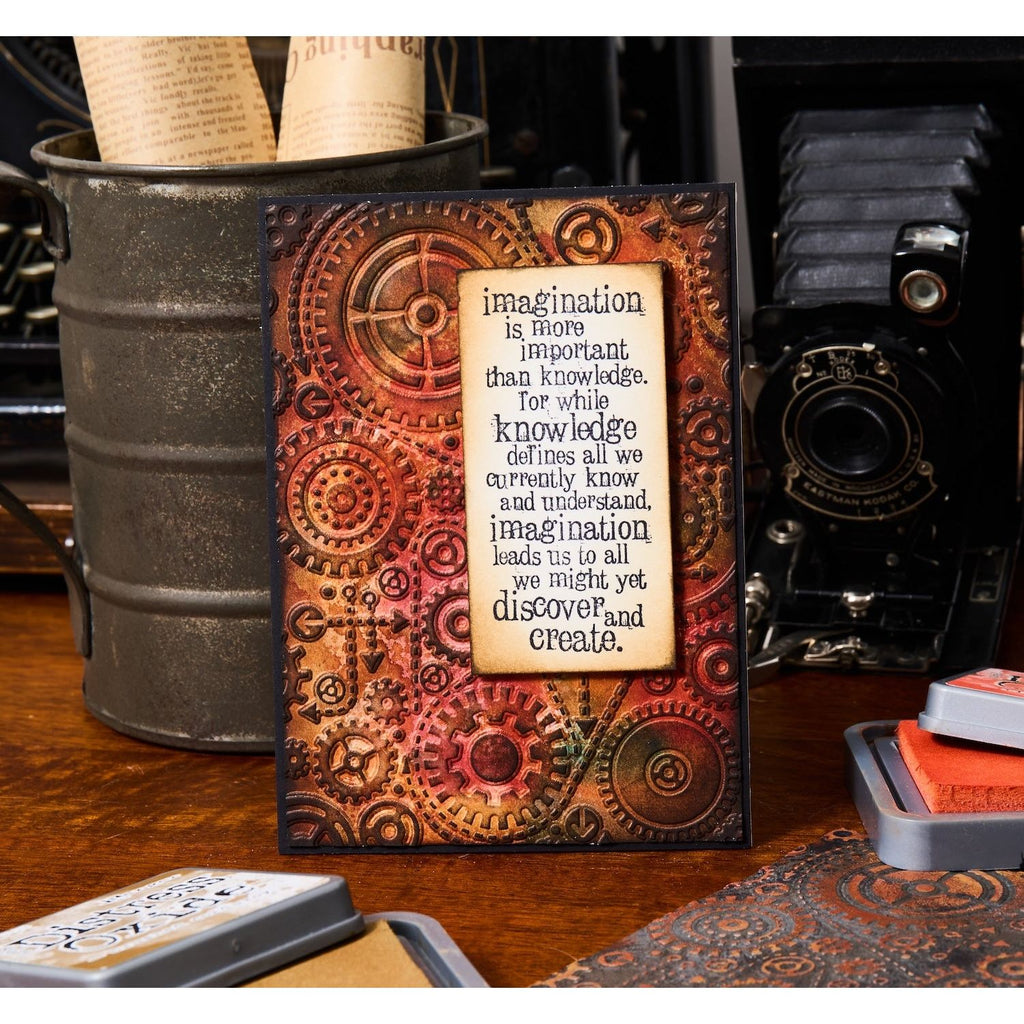 Tim Holtz Sizzix Vault Gears ML Embossing Folder 666866 imagination