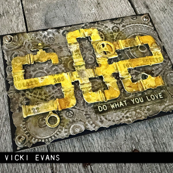 Tim Holtz Sizzix Vault Gears ML Embossing Folder 666866 pipes