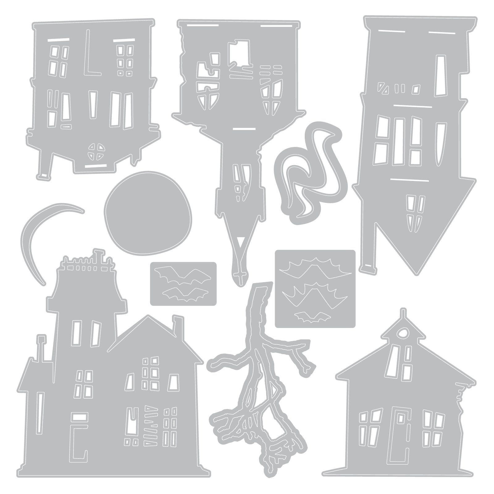 Tim Holtz Sizzix Vault Ghost Town Thinlits Dies 666915 line work