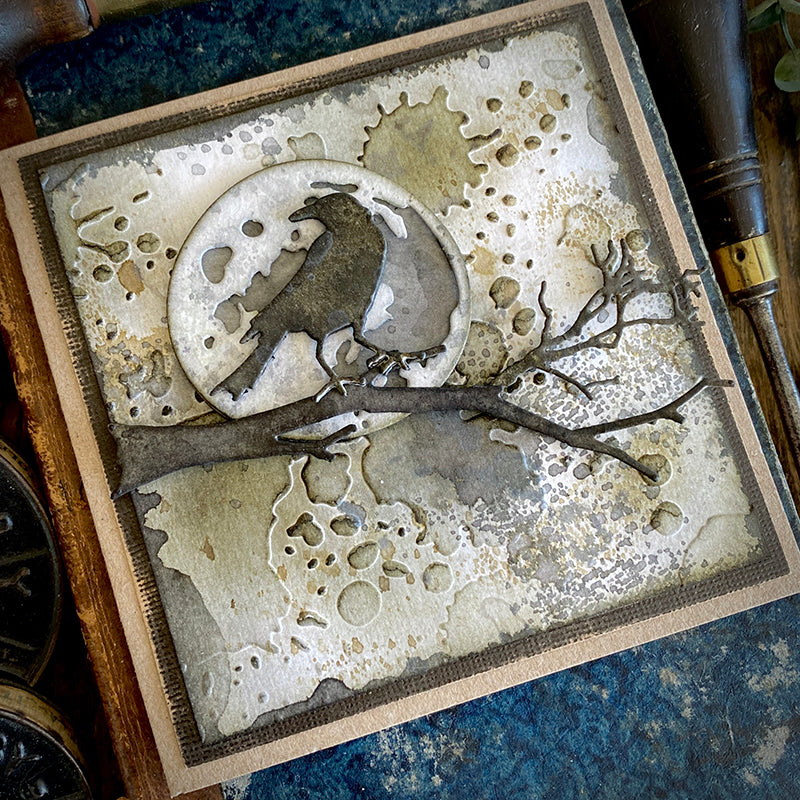 Tim Holtz Sizzix Vault Gothic Portraits Thinlits Dies 666681 halloween zoe hillman crow branch moon ard
