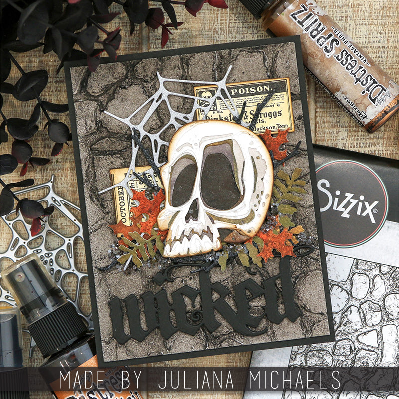 Tim Holtz Sizzix Vault Gothic Portraits Thinlits Dies 666681 skull juliana michaels wicked halloween