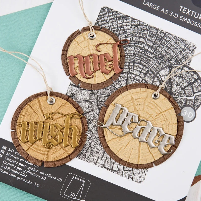 Tim Holtz Sizzix Vault Holiday Classic Thinlits Dies 666716 wish noel peace circle wood grain cards