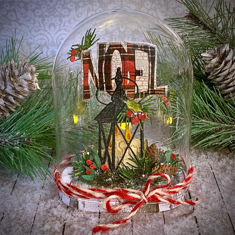 Tim Holtz Sizzix Vault Holiday Tidings Thinlits Dies 667262 garland candles noel globe card tami bastiaans