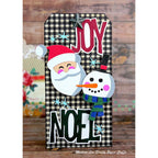 Tim Holtz Sizzix Vault Holiday Tidings Thinlits Dies 667262 snowman santa claus joy noel tag card meihsia liu