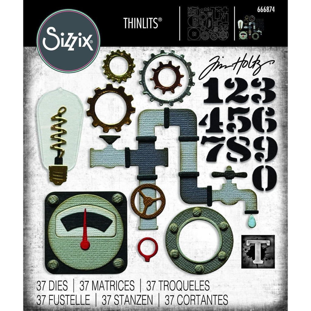 Tim Holtz Sizzix Vault Industrial Thinlits Dies 666874