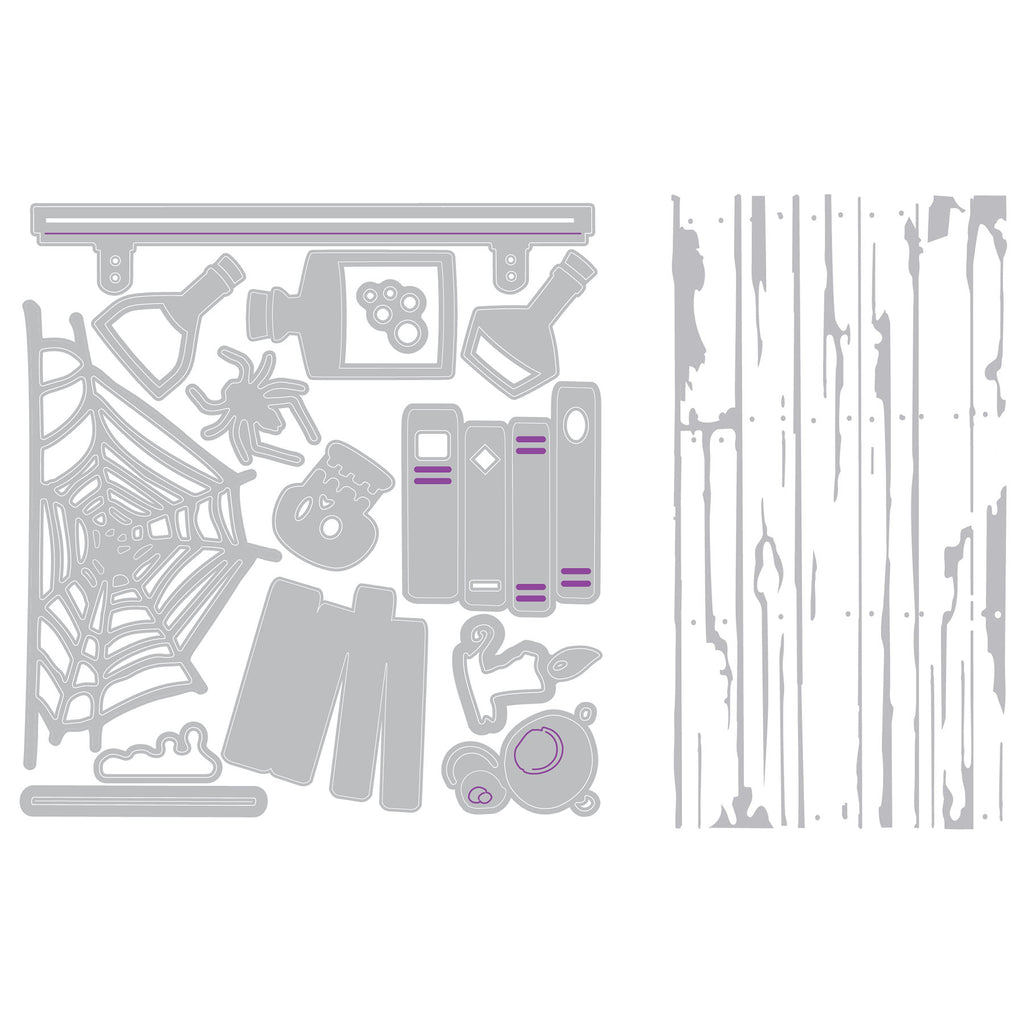 Tim Holtz Sizzix Vault Laboratory Sidekick Side-Order Thinlits Dies and Texture Fade 666911 line work