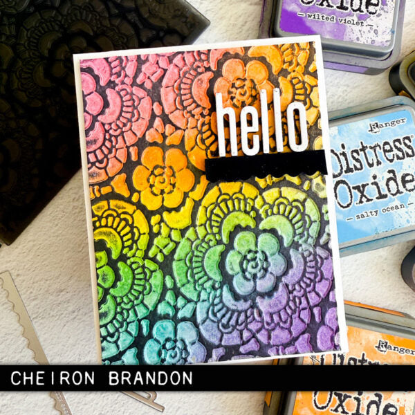 Tim Holtz Sizzix Vault Lace ML Embossing Folder 666865 hello