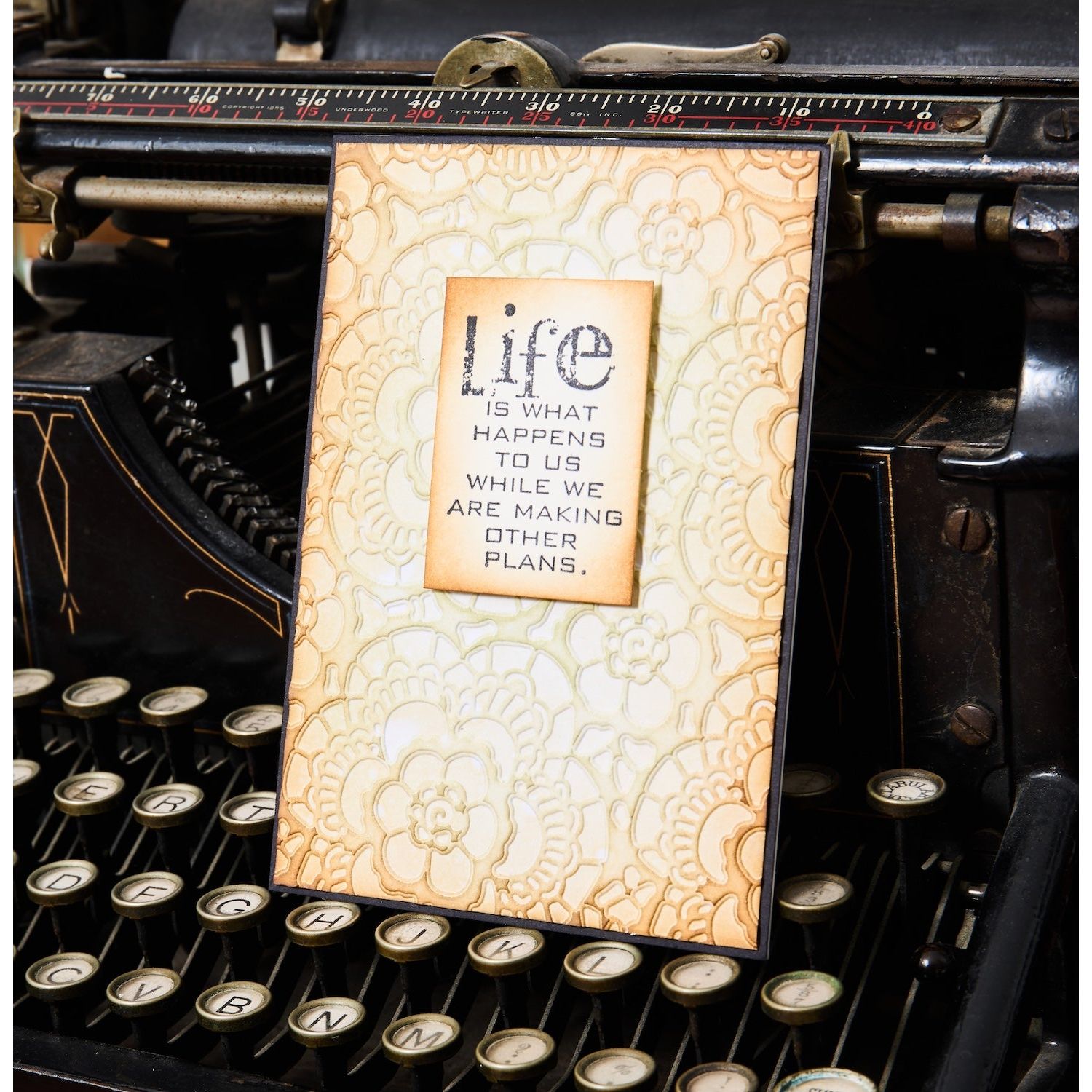 Tim Holtz Sizzix Vault Lace ML Embossing Folder 666865 life happens