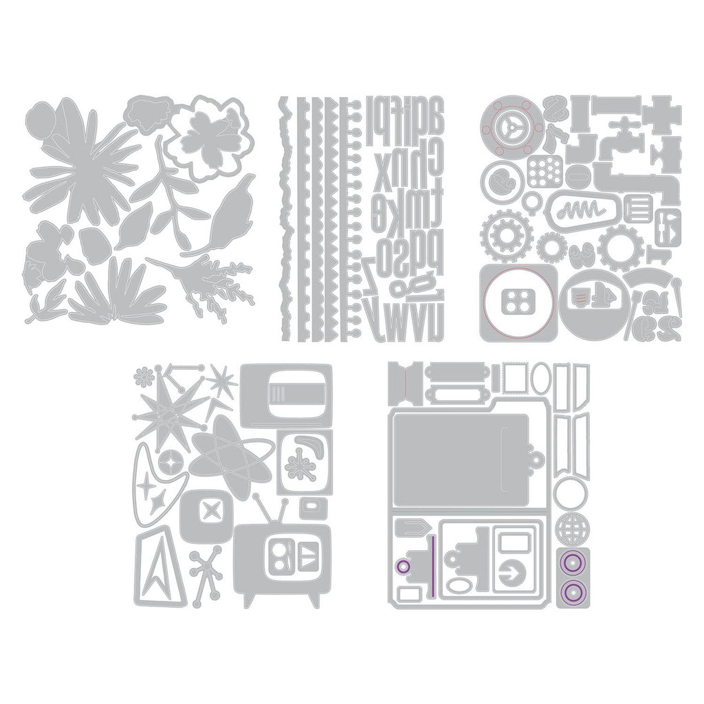 Tim Holtz Sizzix Vault March 2025 I Want It All Bundle line art