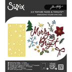 Tim Holtz Sizzix Vault Merry and Bright Sidekick Side-Order Thinlits Dies and Texture Fade Folder 667248