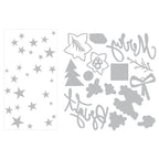 Tim Holtz Sizzix Vault Merry and Bright Sidekick Side-Order Thinlits Dies and Texture Fade Folder 667248 outline