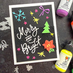 Tim Holtz Sizzix Vault Merry and Bright Sidekick Side-Order Thinlits Dies and Texture Fade Folder 667248 snowflake purple bow stars black card cheiron brandon