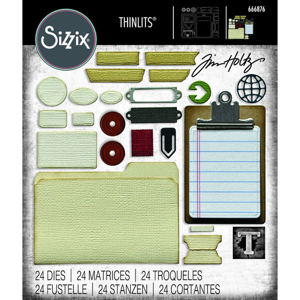 Tim Holtz Sizzix Vault Noteworthy Thinlits Dies Set 666876 – Simon