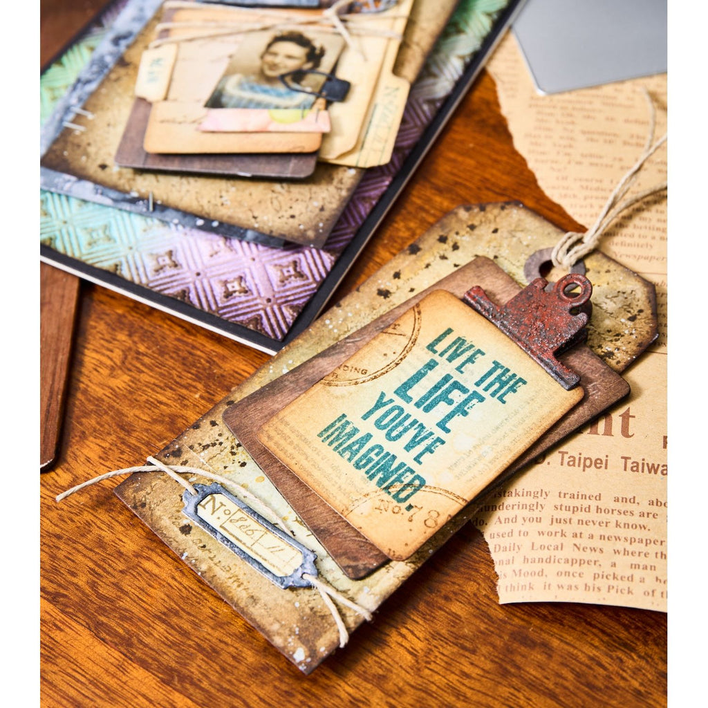 Tim Holtz Sizzix Vault Noteworthy Thinlits Dies Set 666876 live the life