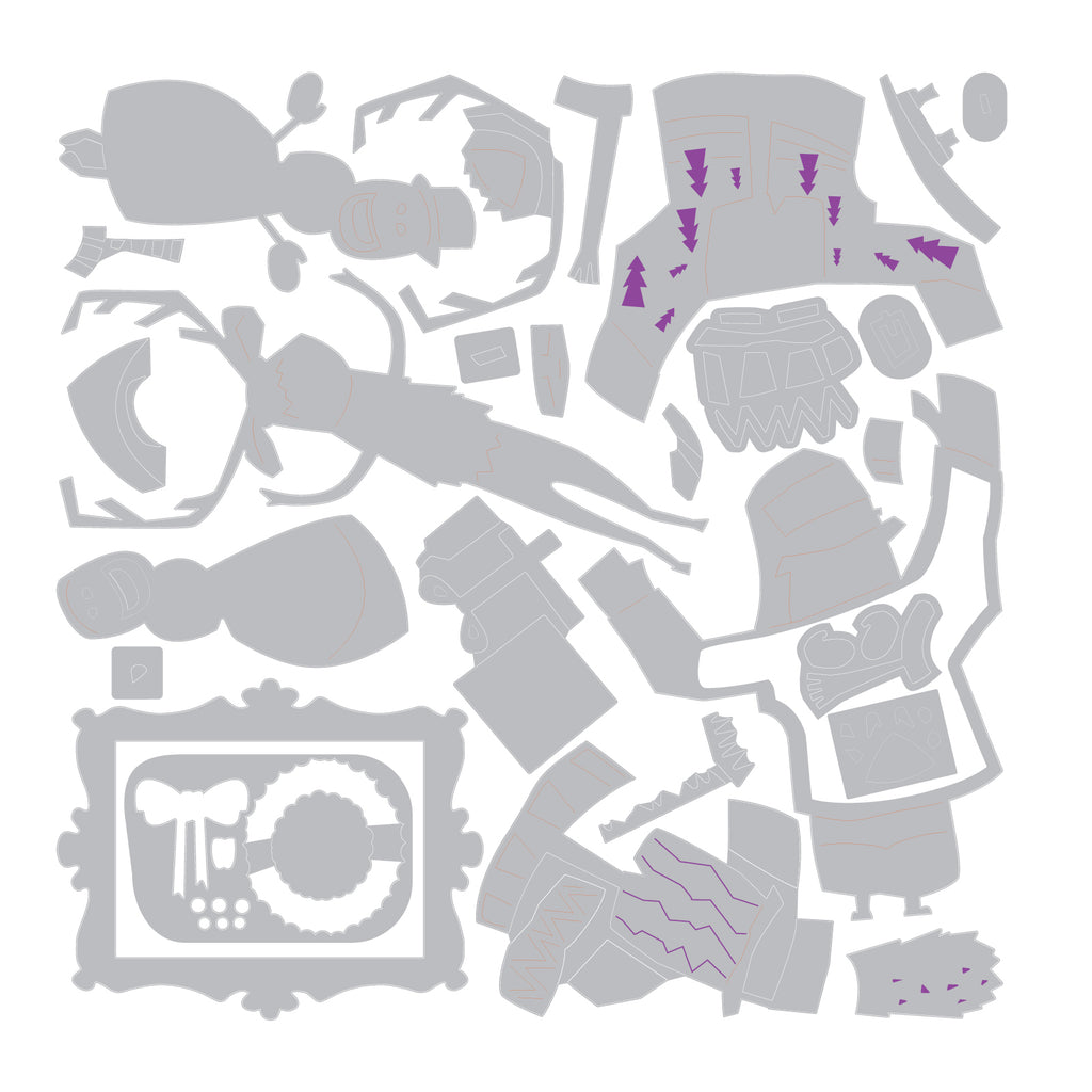 Tim Holtz Sizzix Vault Papercut Christmas Thinlits Dies 667256 outline