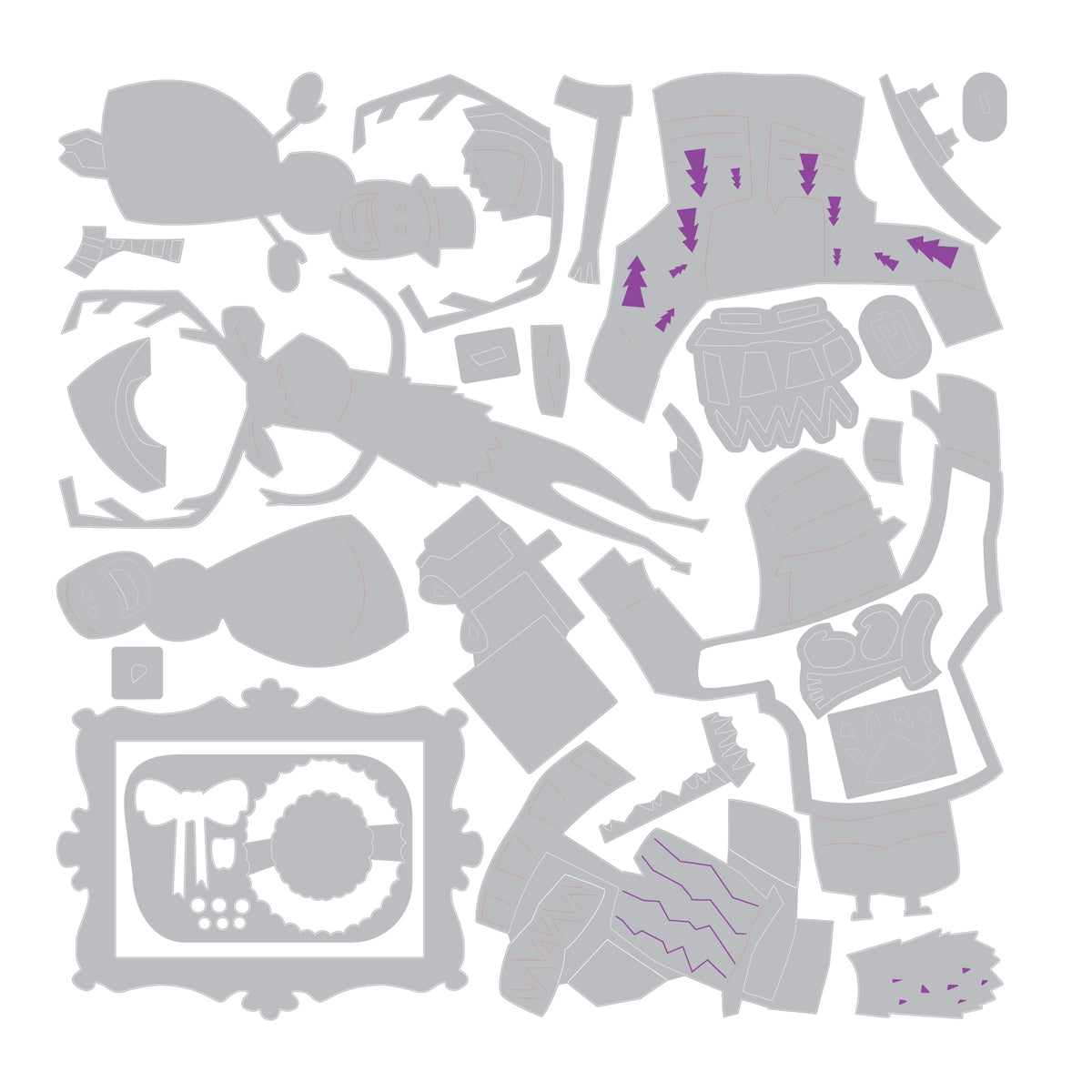 Tim Holtz Sizzix Vault Papercut Christmas Thinlits Dies 667256 outline