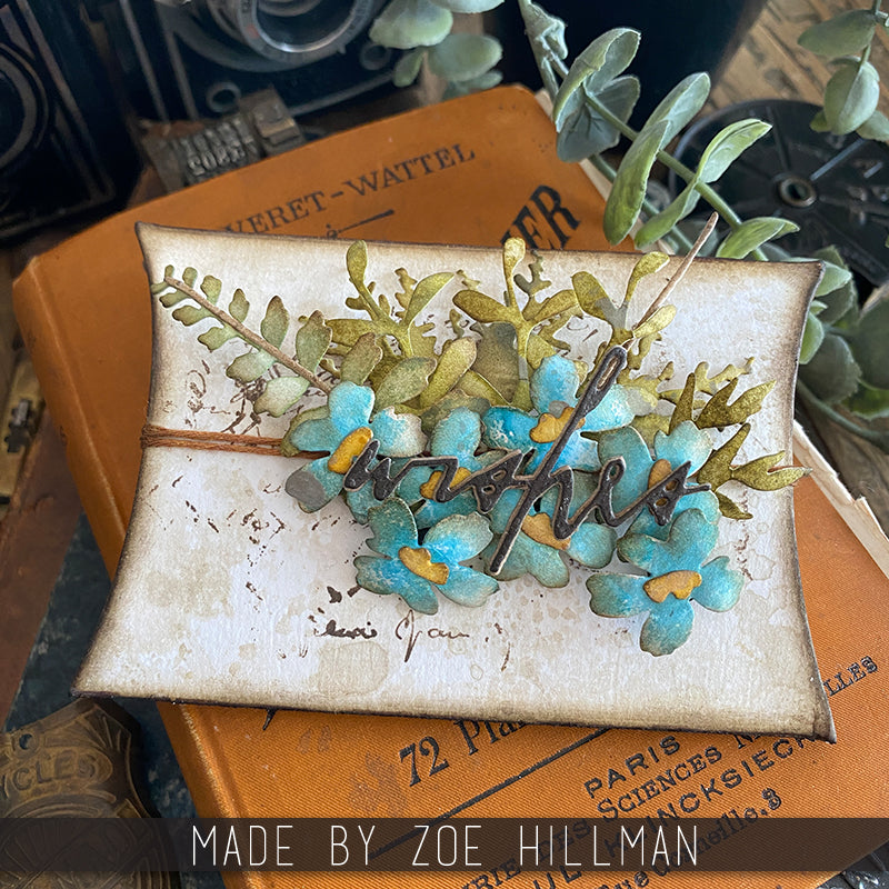 Tim Holtz Sizzix Vault Pillow Box and Bag Thinlits Dies 666568 wishes zoe hillman