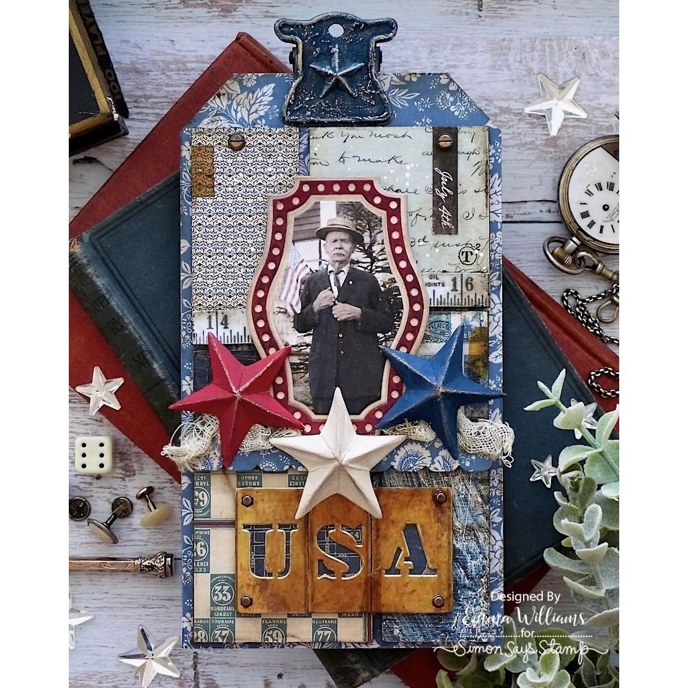 Tim Holtz Sizzix Vault Rosettes Thinlits Dies 666567 stars USA old man ruler  | color-code:ALT09