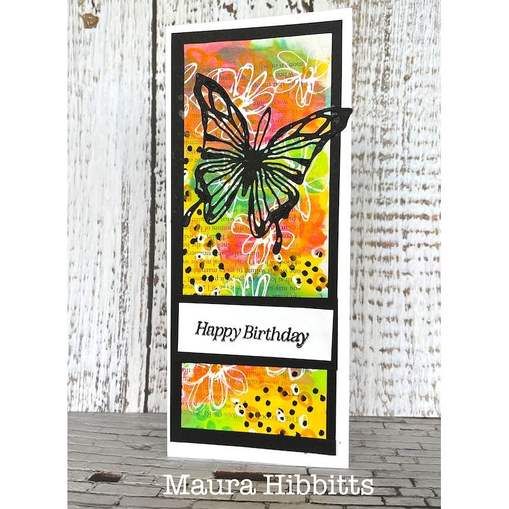 Tim Holtz Sizzix Vault Scribbly Butterfly Thinlits Dies 666564 neon | color-code:ALT02