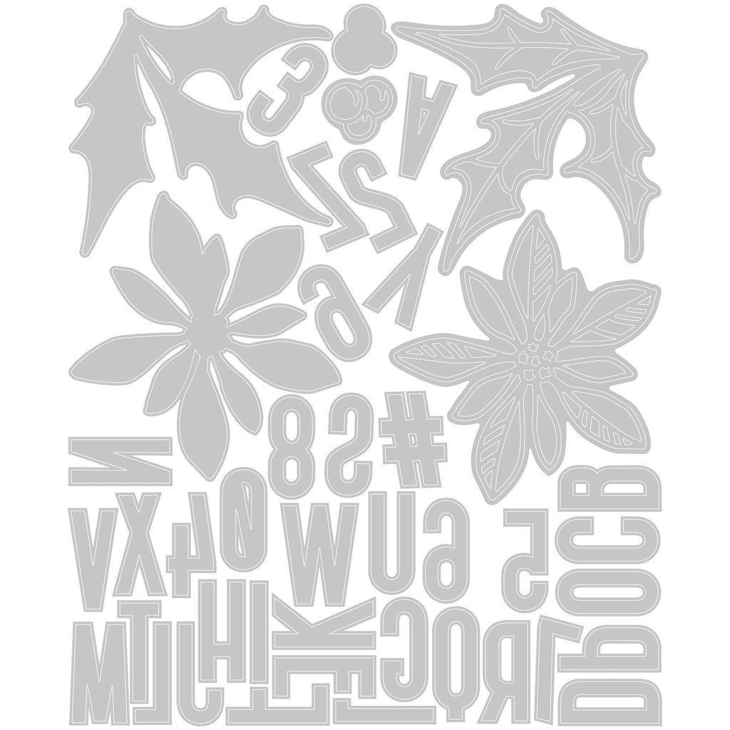 Tim Holtz Sizzix Vault Seasonal Sketch Thinlits Dies 666719 line art