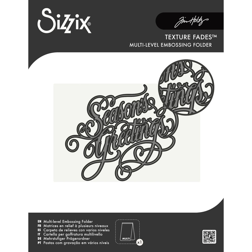 Tim Holtz Sizzix Vault Seasons Greetings A6 Multi Level Embossing Folder 667249