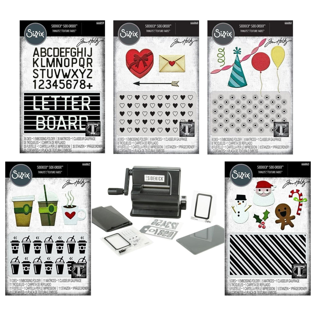 Tim Holtz Sizzix Vault Sidekick Dies with Texture Fade and Sidekick Machine Bundle