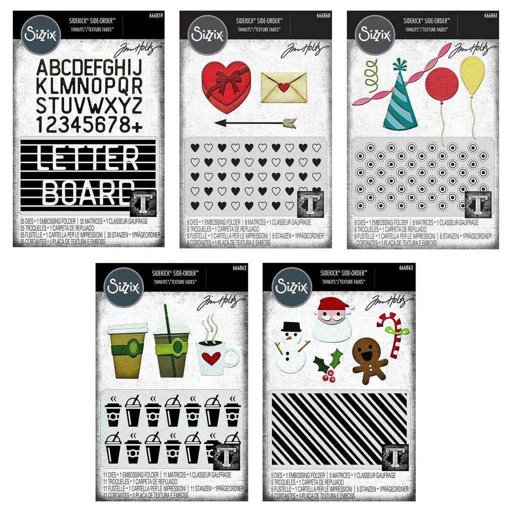 Tim Holtz Sizzix Vault Sidekick Dies with Texture Fade and Sidekick Machine Bundle Side Orders Alone