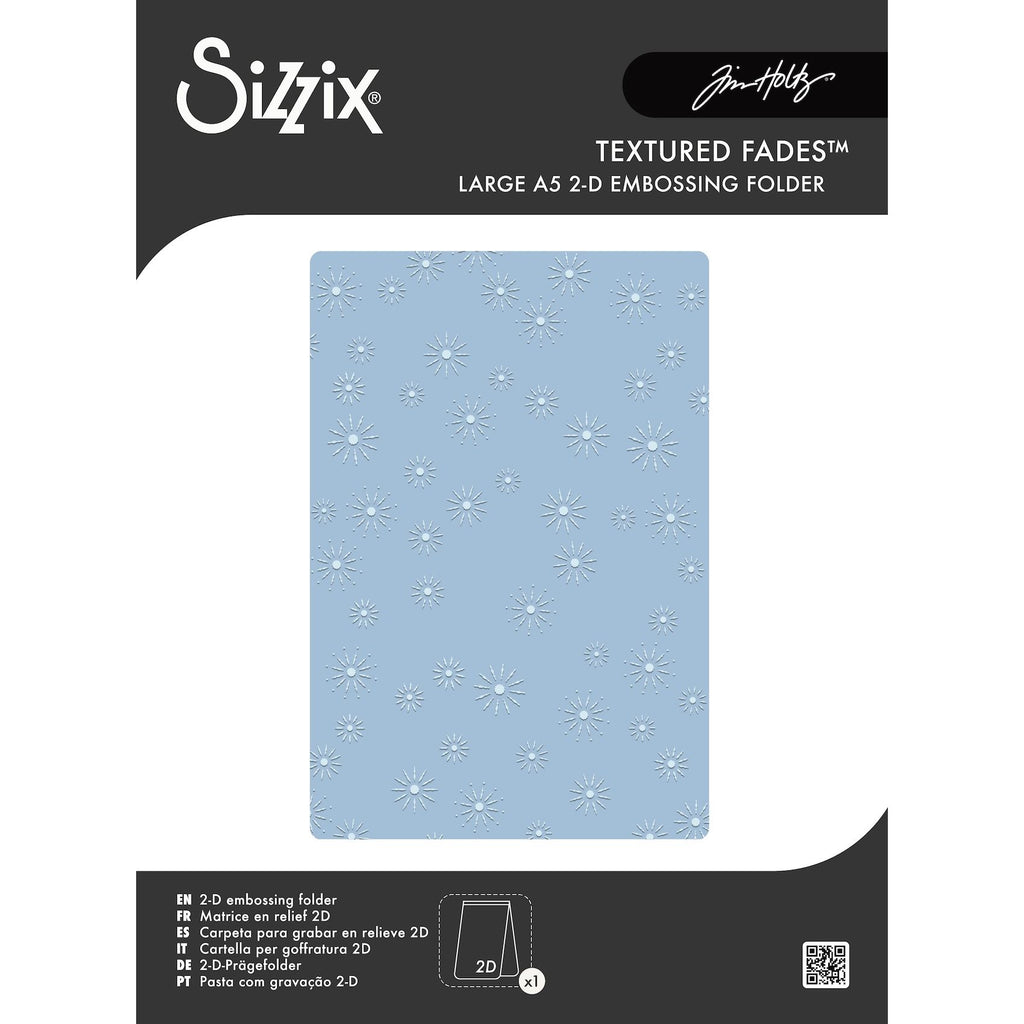 Tim Holtz Sizzix Vault Sparkle Stars Large A5 Embossing Folder 667250