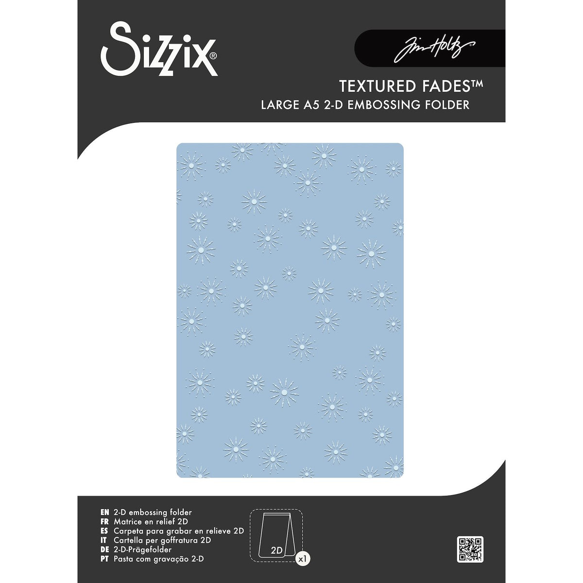 Tim Holtz Sizzix Vault Sparkle Stars Large A5 Embossing Folder 667250
