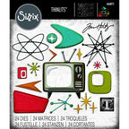 Tim Holtz Sizzix Vault Thinlits Atomic Retro Dies 666875
