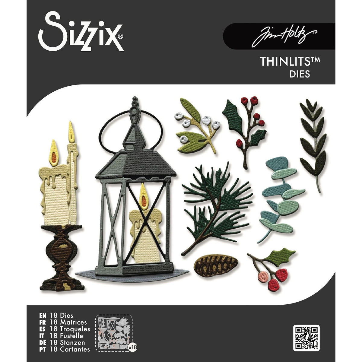Tim Holtz Sizzix Vault Winter Candlelight Thinlits Dies 667254