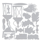 Tim Holtz Sizzix Vault Winter Candlelight Thinlits Dies 667254 outline