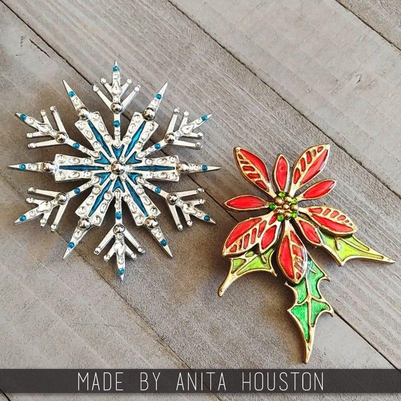 Tim Holtz Sizzix Vault Winter Wishes Thinlits Dies 666717 broach