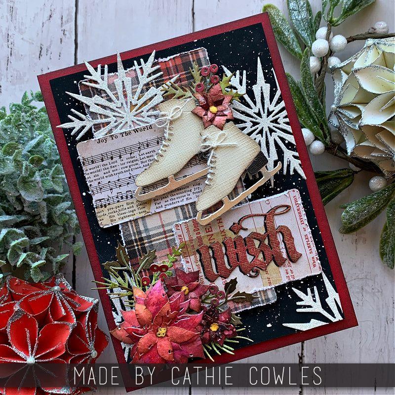 Tim Holtz Sizzix Vault Winter Wishes Thinlits Dies 666717 skate