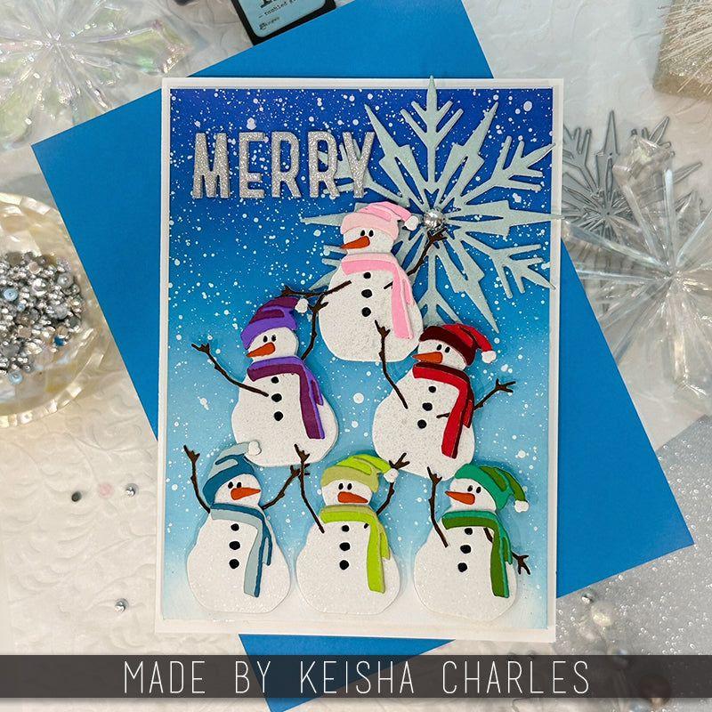 Tim Holtz Sizzix Vault Winter Wishes Thinlits Dies 666717 snowmen