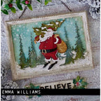 Tim Holtz Sizzix WOODLAND SANTA Colorize Thinlits Dies 665573 emma williams Santa Claus holding a tree in snow