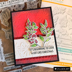 Tim Holtz Sketch Greenery Stamps with Simon Says Stamp Dies Bundle setsg26 Thais Carvalho Vintage Christmas Card