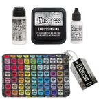 Tim Holtz Small 5 x 8 Distress Zipper Bag And Embossing Inks Bundle