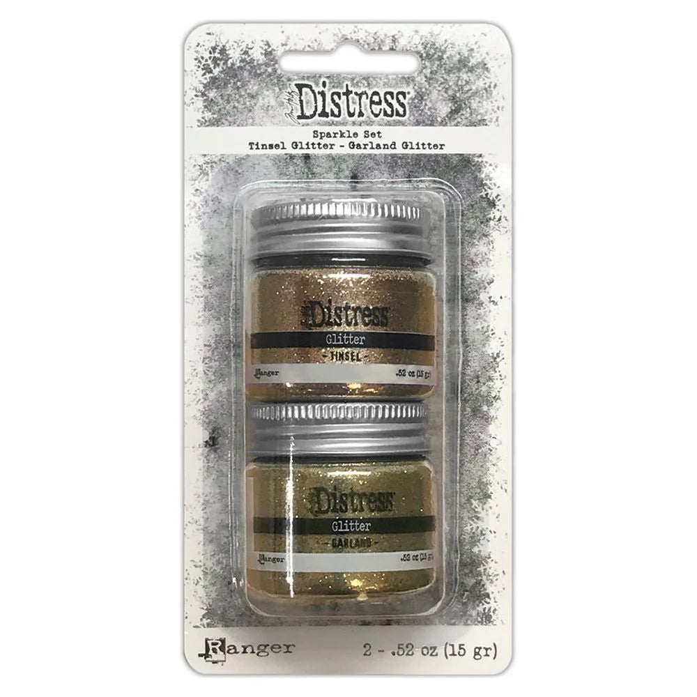 Tim Holtz Small 5 x 8 Distress Zipper Bag Sparkle Paste and Glitter Set Zip Pouch Glittery Jars