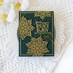 Tim Holtz Swirly Snowflakes Stamps with Simon Says Stamp Dies Bundle setsf26 Heather Hoffman Pine and Gold Holiday Card