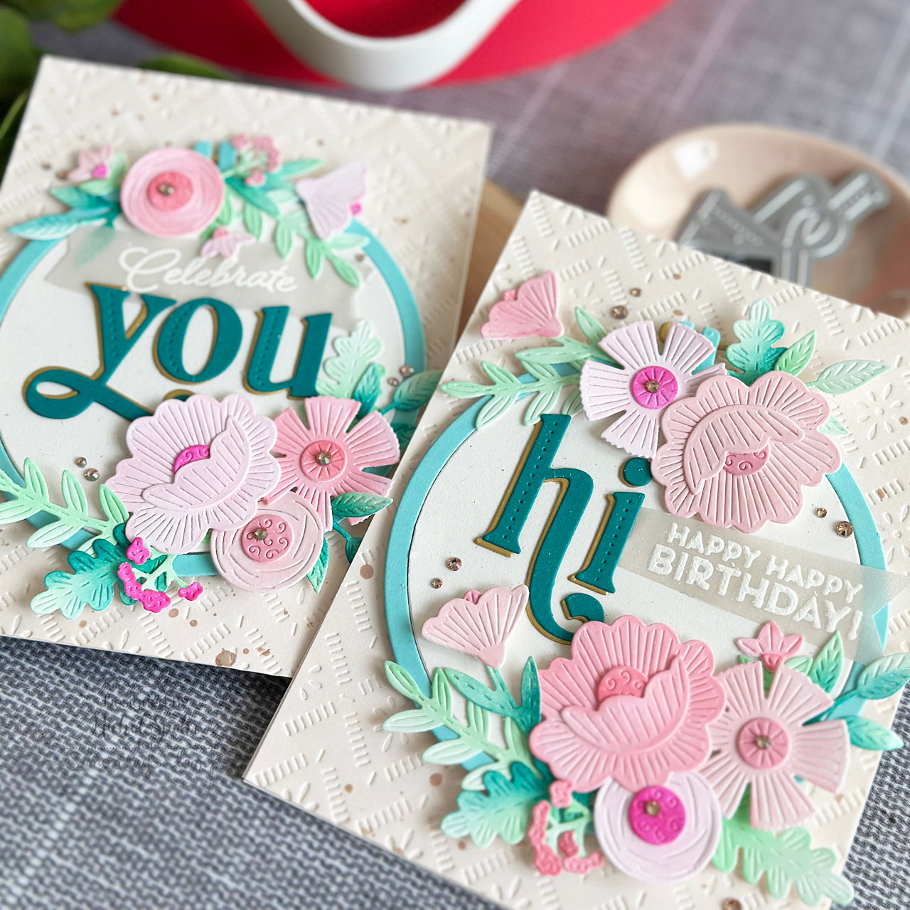 Tim Holtz Tattered Rose Distress Spritz tdu86499 Faux Embroidery Card | color-code:ALT03